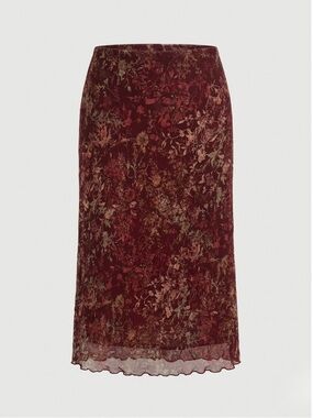 VINTAGE 90s Sheer Floral Print Midi Skirt Necessary Objects